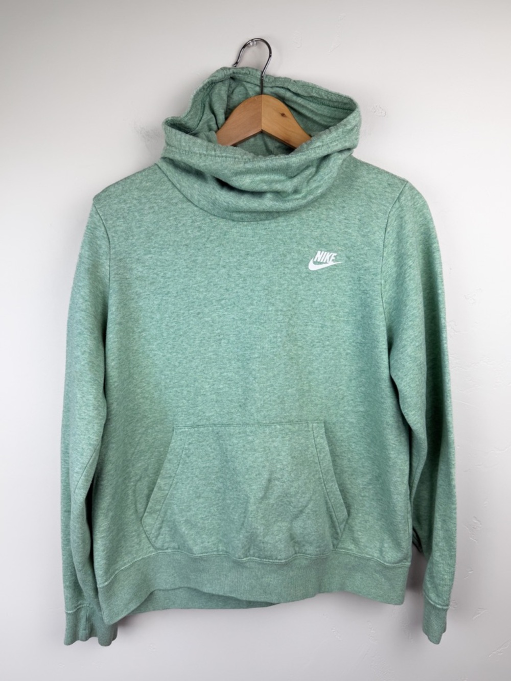 Nike Mint Green Funnel Neck Hoodie Athleisure Soft Girl Loungecore Cozy Size M - Picture 2 of 5